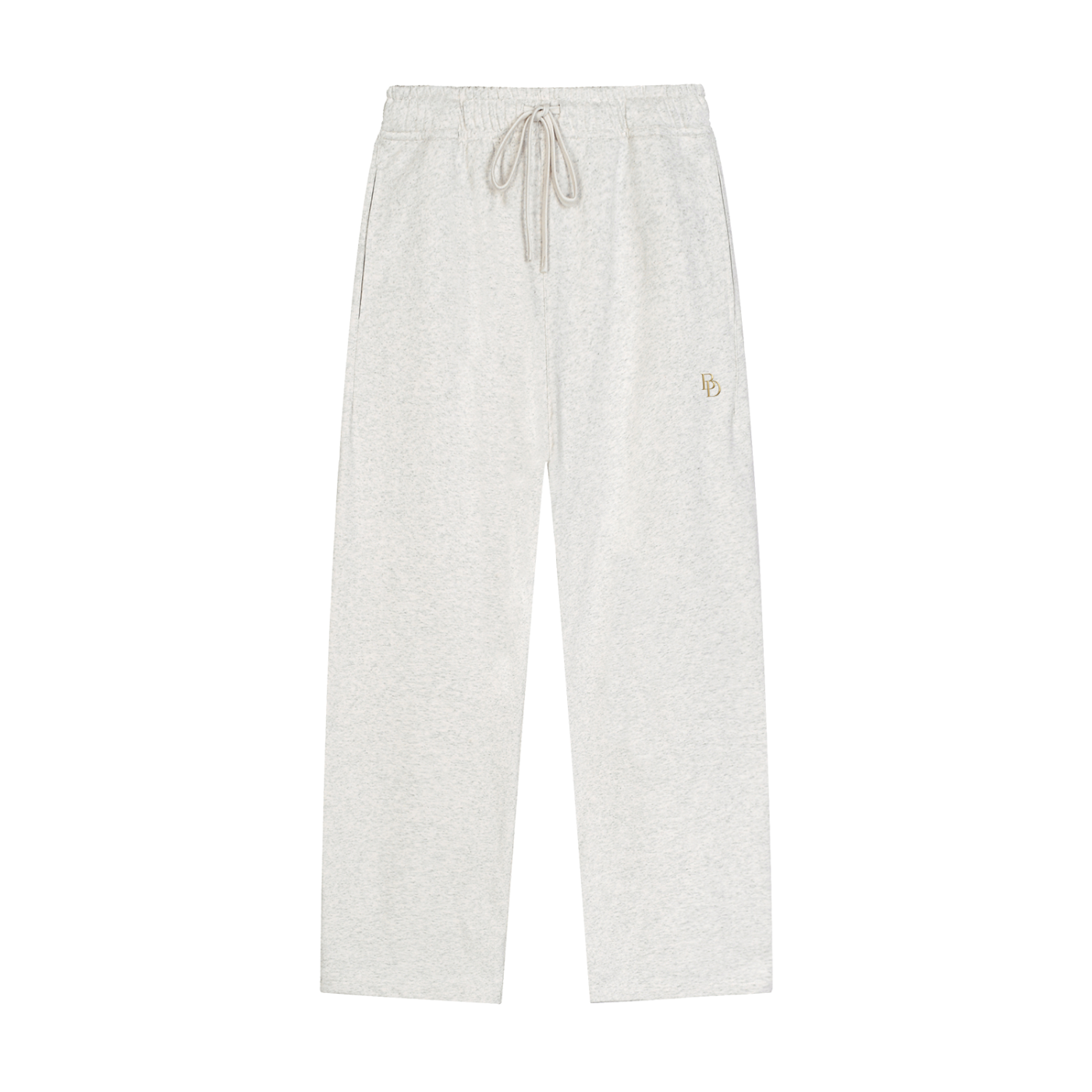 Solid Color Straight-Leg Sweatpants - Oat Gray