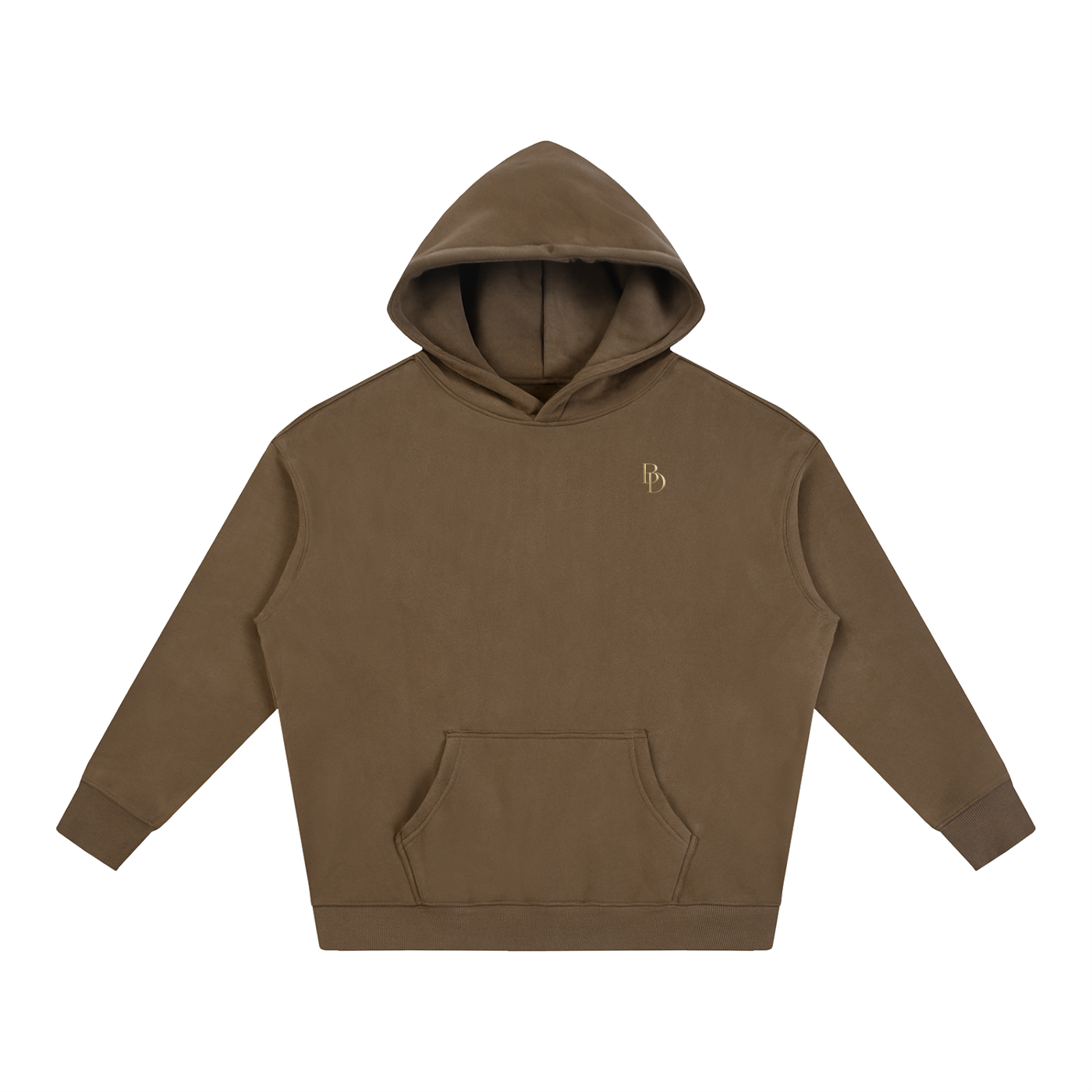 Oversize Fleeced Hoodie - Brown