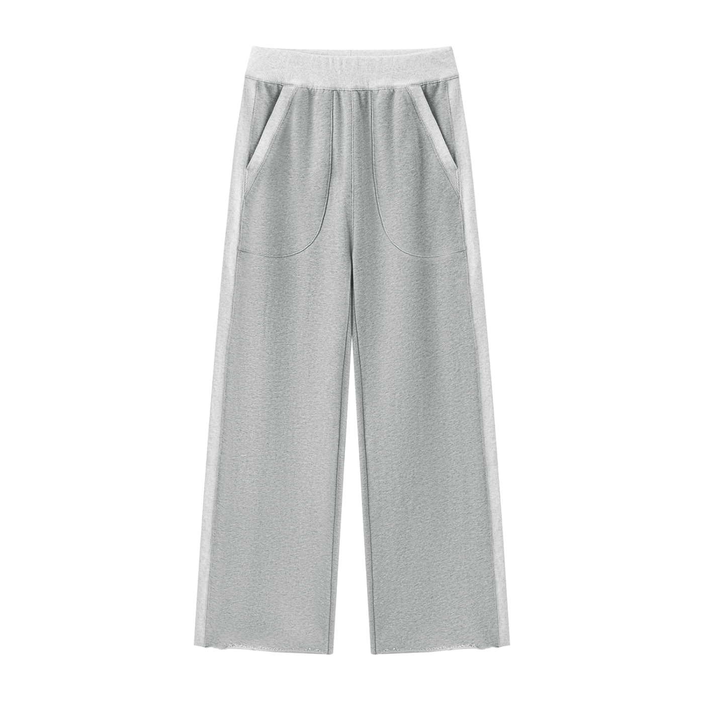 Women's Color Block Raw Hem Sweatpants - Flower Grey