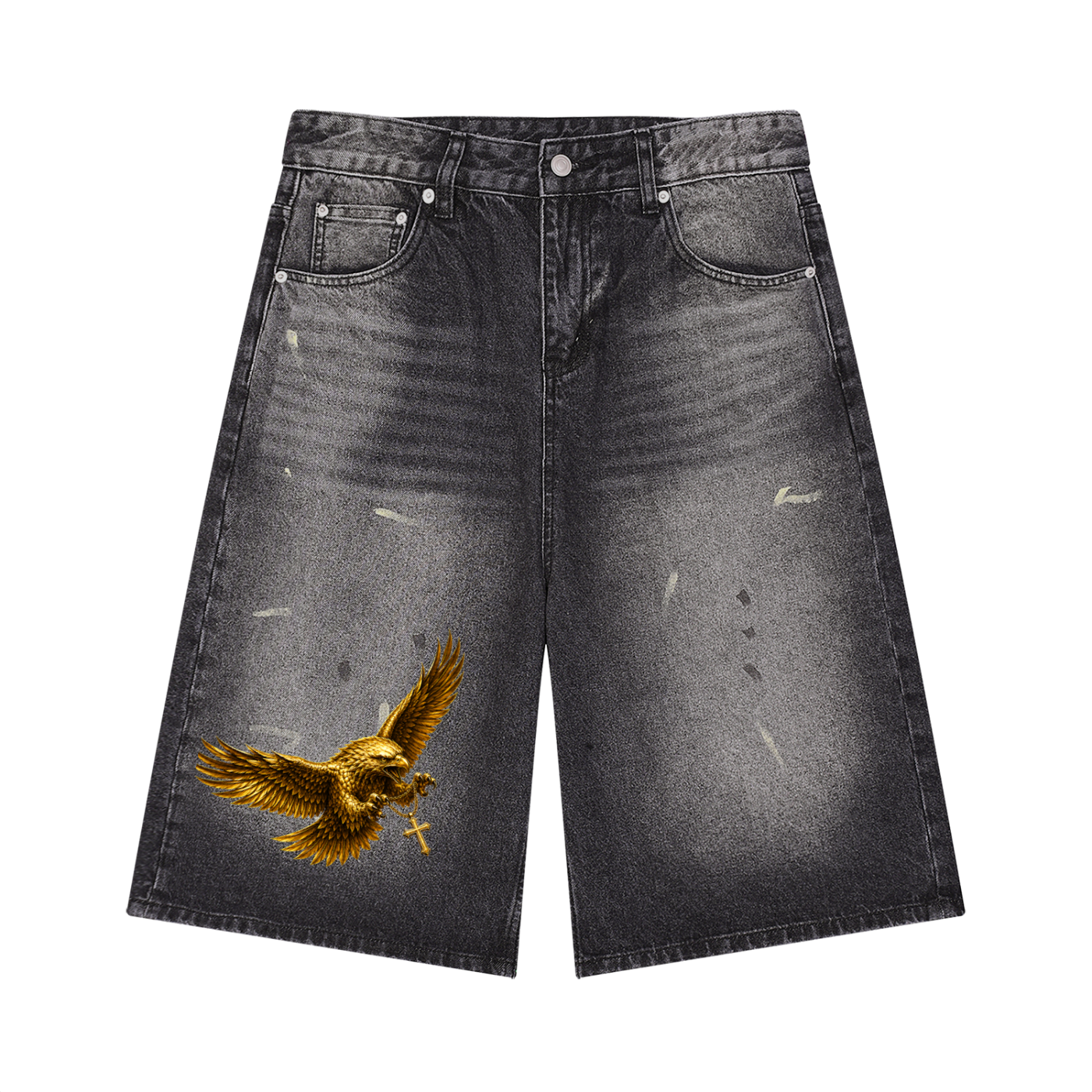 Men’s Burgess District Vintage Wash Wide Leg Denim Shorts