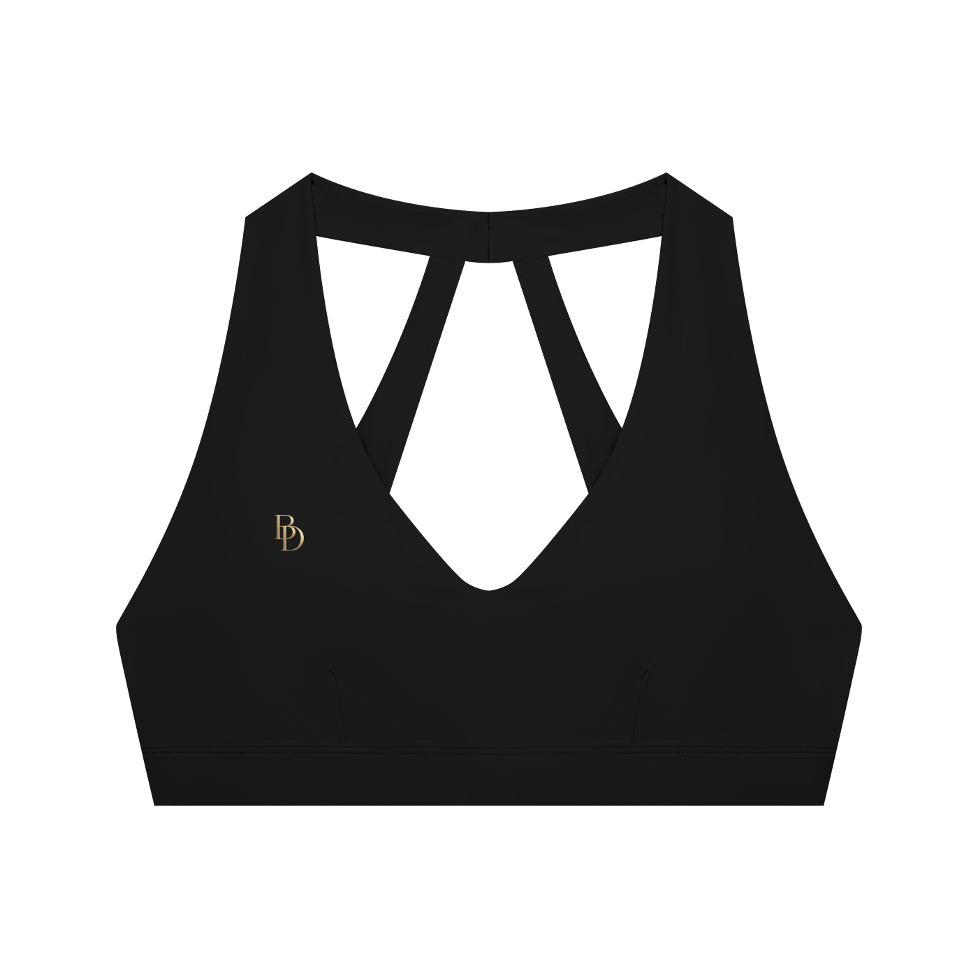 Burgess District Women's Halter Cropped Sports Bra - Black