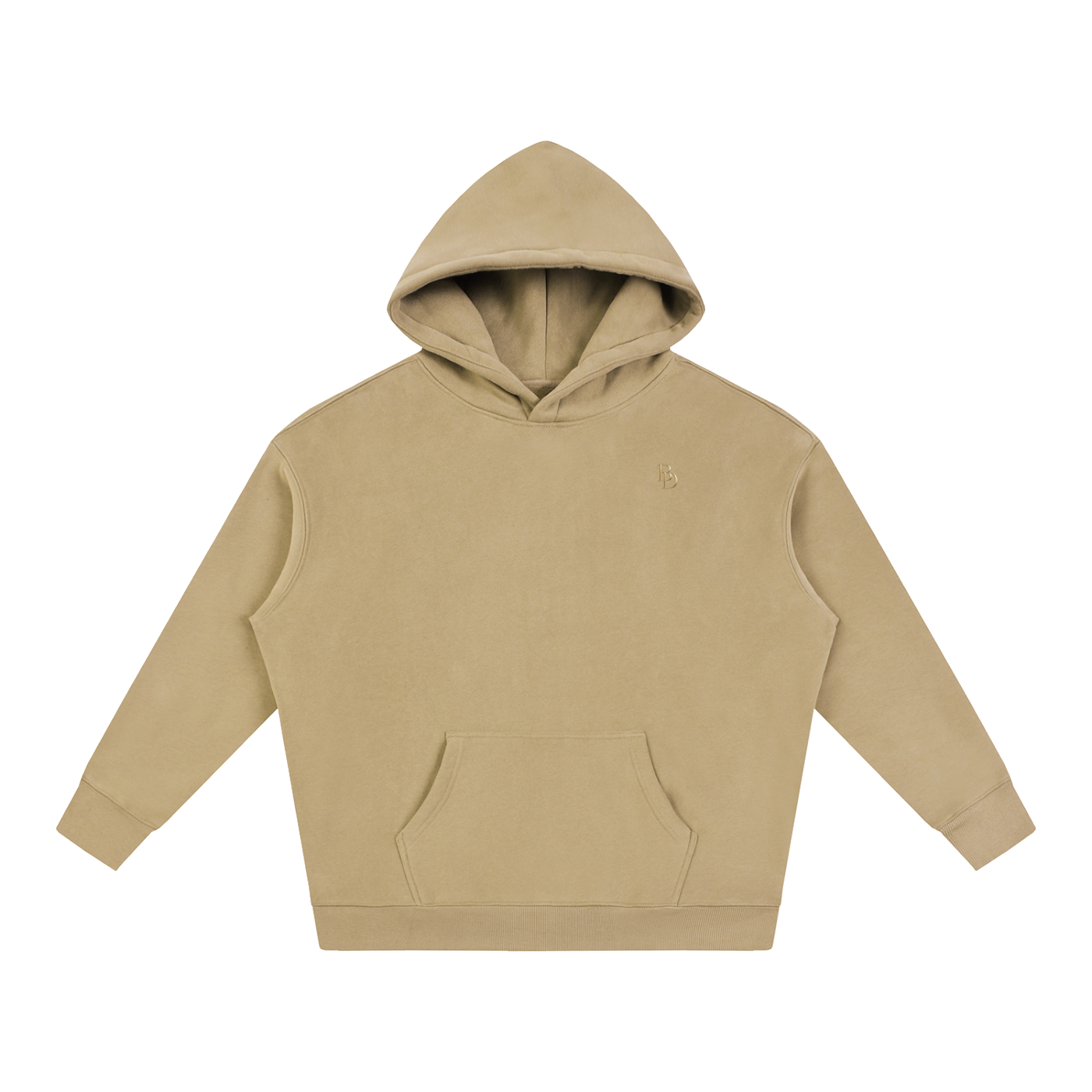 Oversize Fleeced Hoodie - Gray Apricot