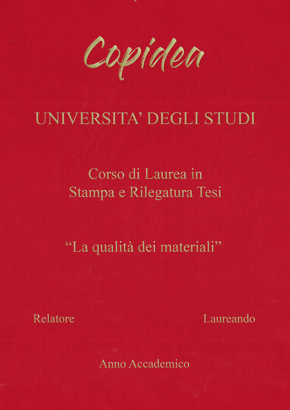 Miniatura: Copertina Morbida Pelle Scritta ORO