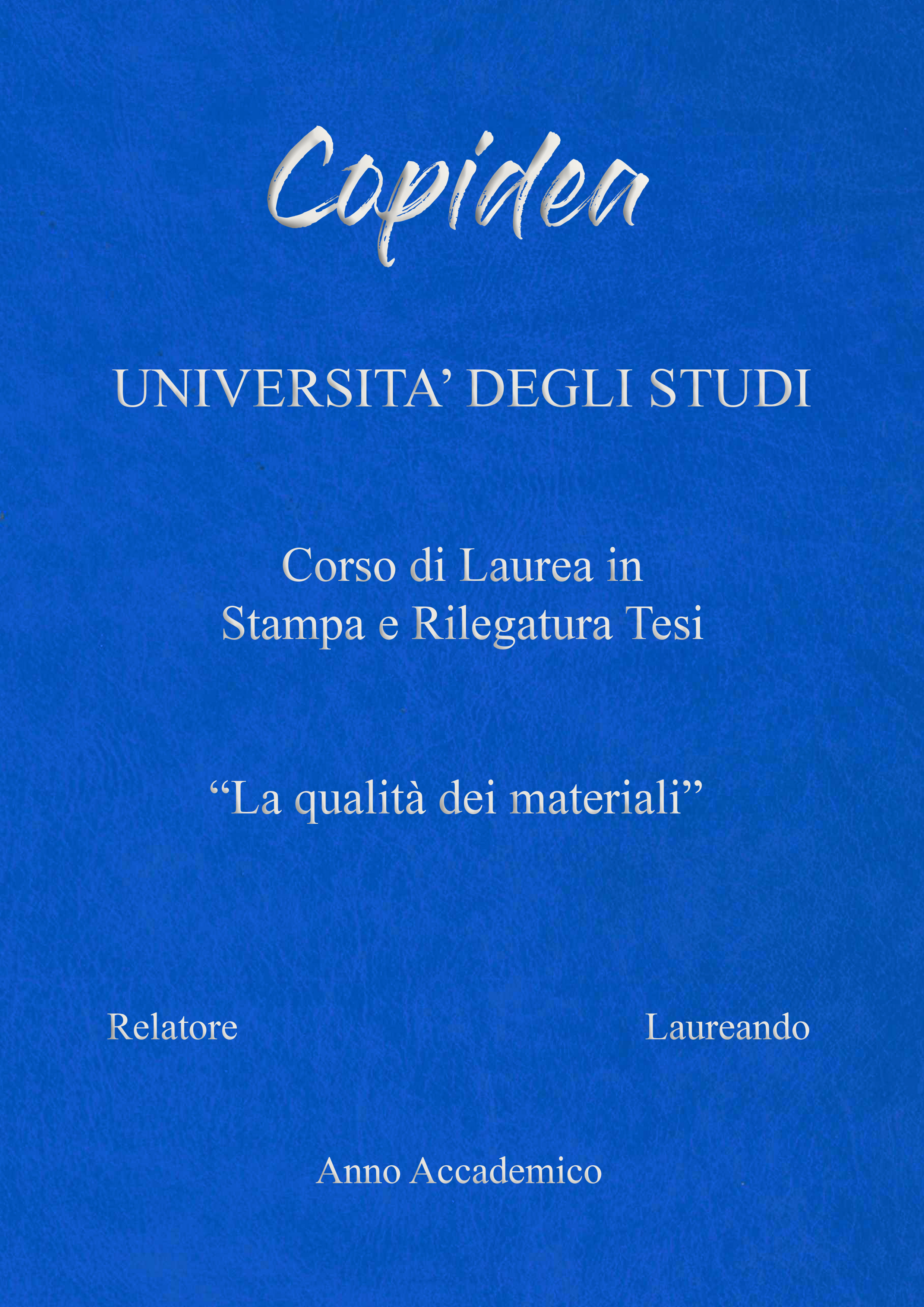 Copertina Rigida Basic Scritta ARGENTO