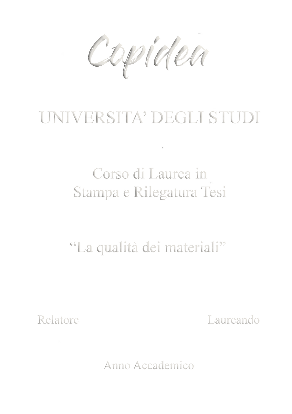 Miniatura: Copertina Morbida Pelle Scritta ARGENTO