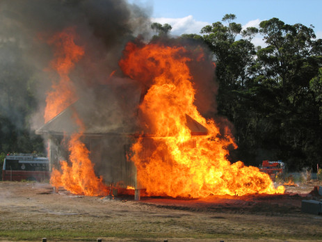 A house fire during a CSIRO fire testing experiment