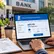 Person applies for IBPS PO online at a bank, with checklist, books, and laptop showing steps to submit.
