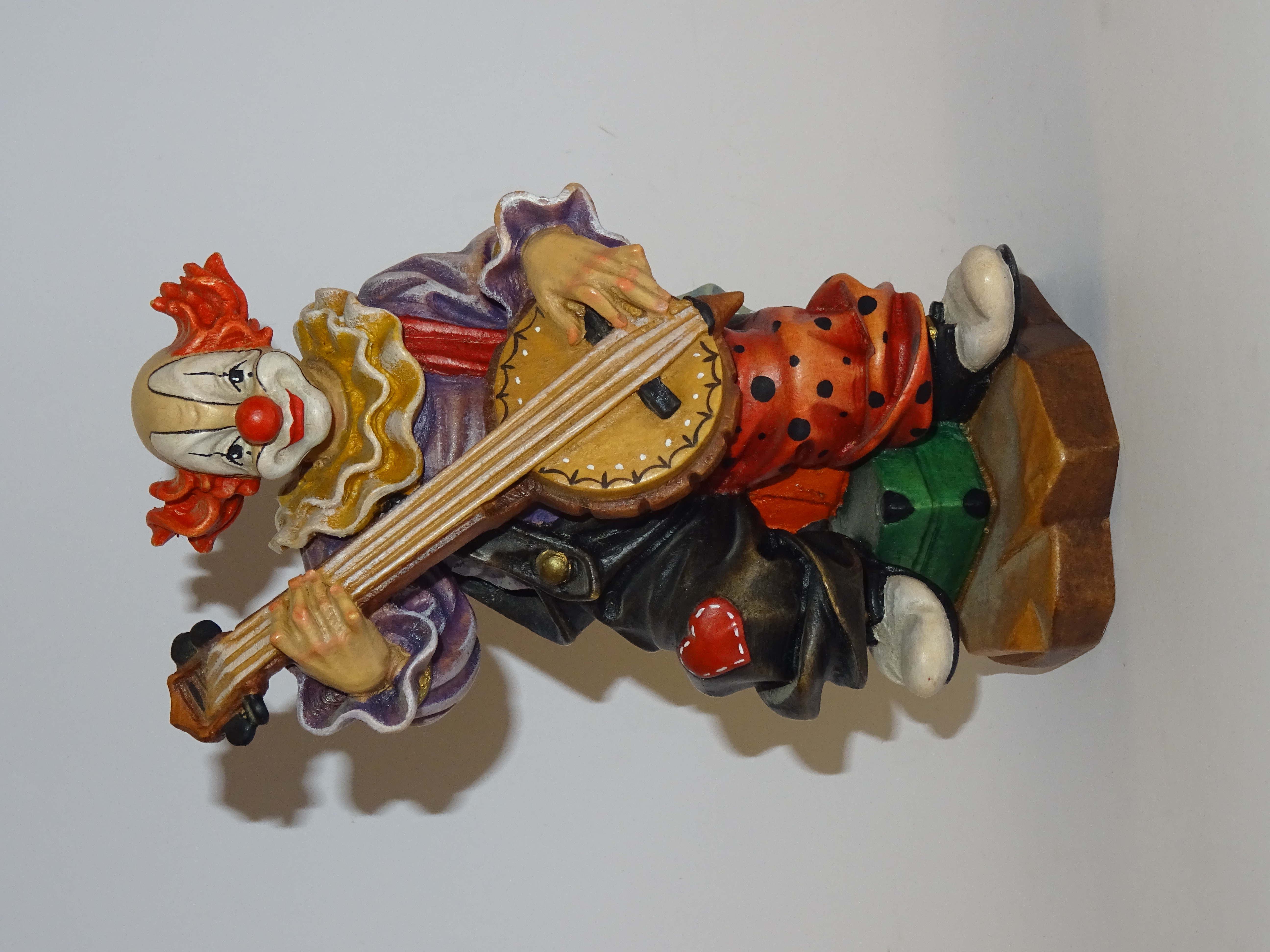 Clown Banjospieler aus Holz