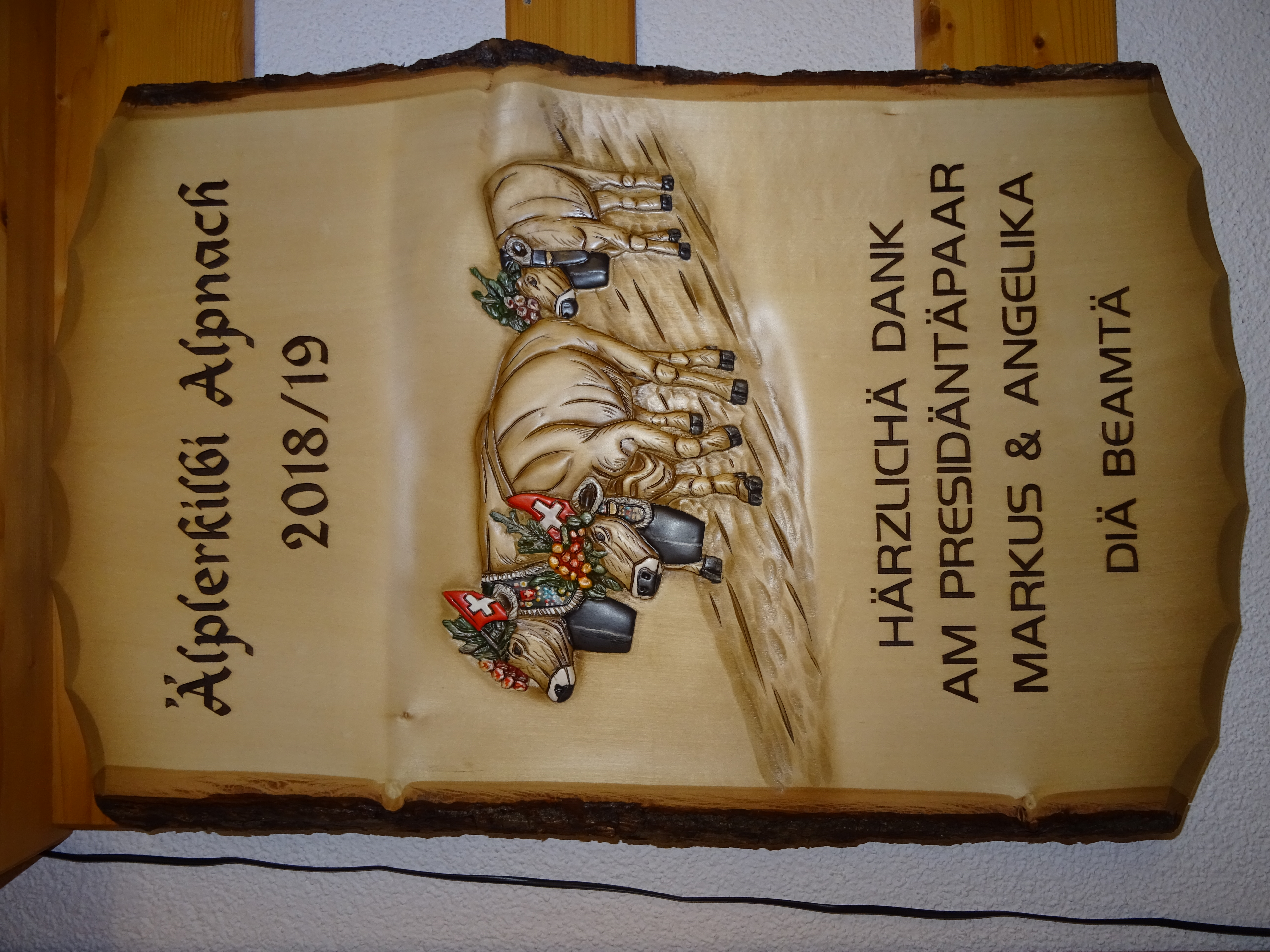 Rindentafel mit Alpabzug