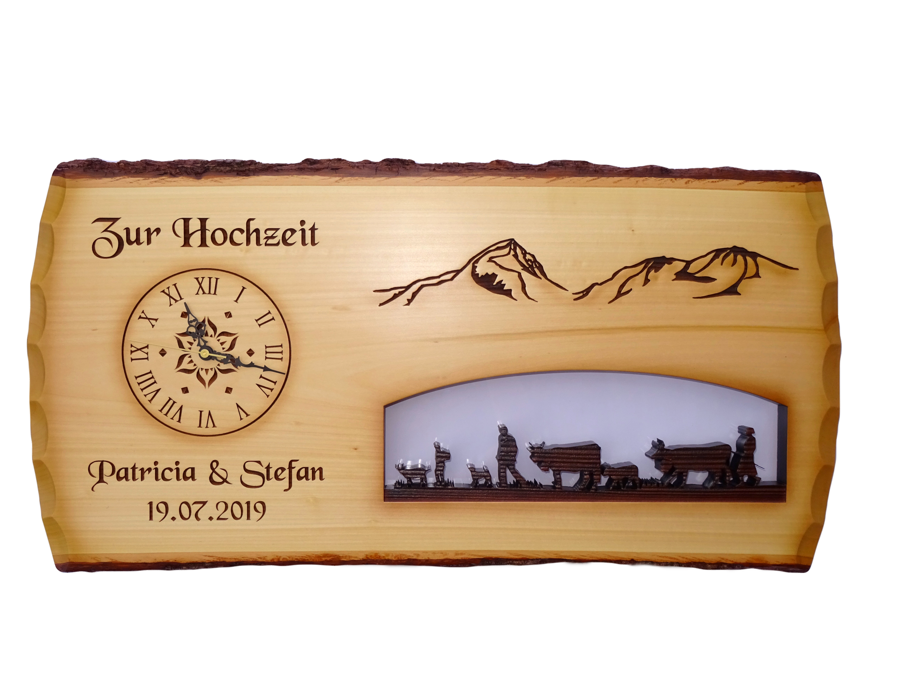 Tafel mit ausgeschnittener Alpabfahrt