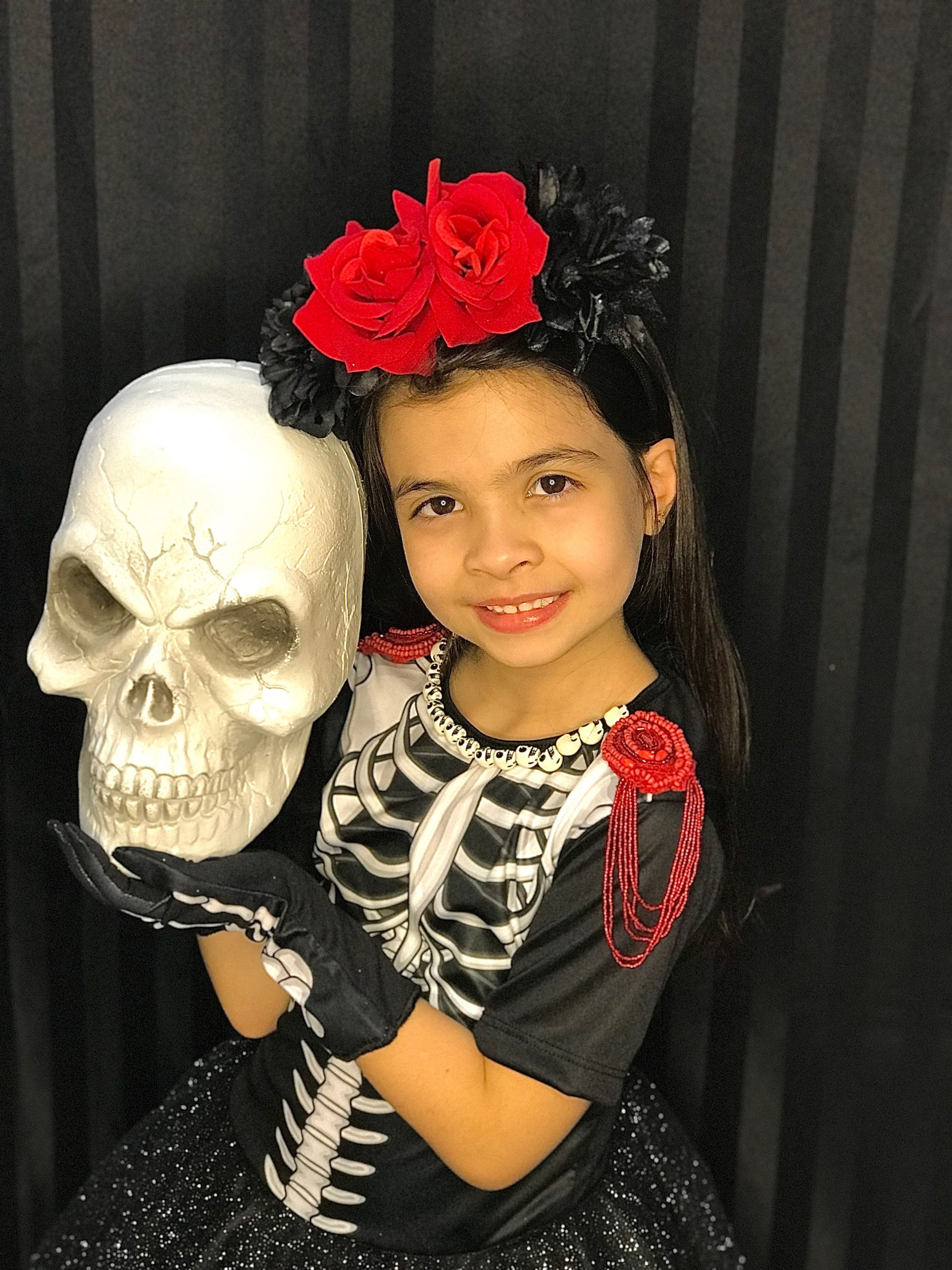 Fantasia infantil esqueleto feminina