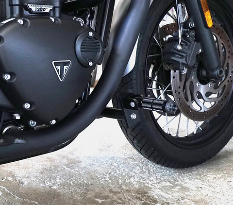 Puig 6797N Adaptateur Repose-Pieds Pilote Pour Triumph Bonneville, Thruxton, Street Triple, Speed Triple - Noir