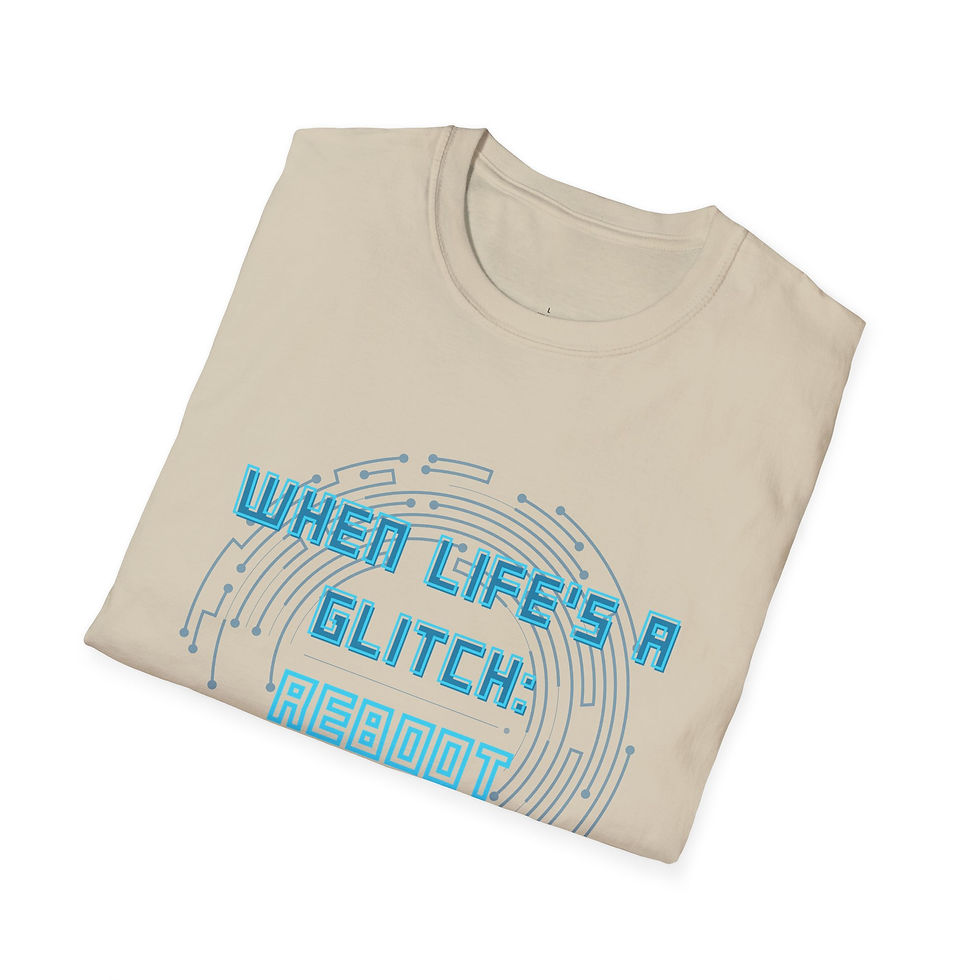 Thumbnail: Unisex Life's A Glitch: Reboot T-Shirt - Fun Graphic Tee for Tech Lovers