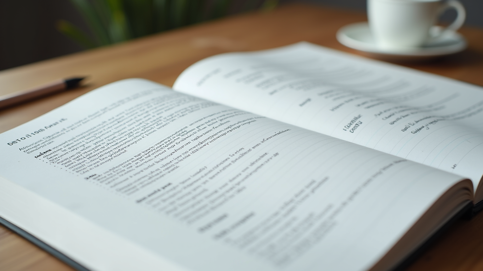 Close-up view of a coaching workbook with notes and action plans