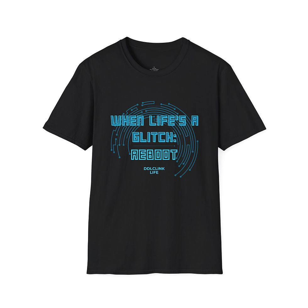 Thumbnail: Unisex Life's A Glitch: Reboot T-Shirt - Fun Graphic Tee for Tech Lovers