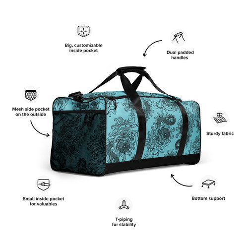 Dragon Dance - Duffle bag - Aqua | Eunie Love Studio