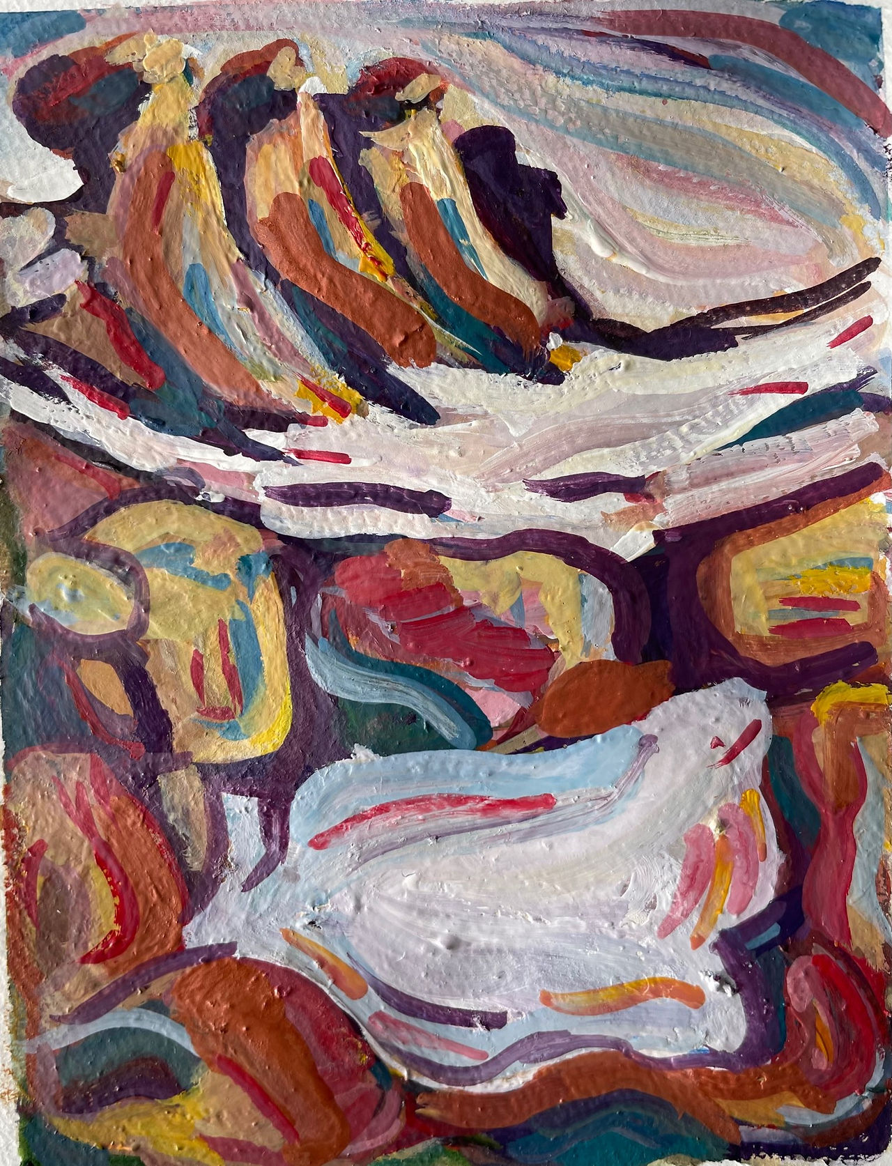 Hoodoos in Winter, 4x6 watercolour/Gouache Feb ‘23 