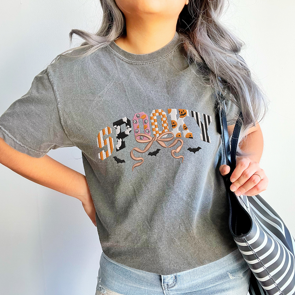 Thumbnail: Spooky Coquette Halloween Wear with Bow & Bats – Cute Fall Graphic Wear