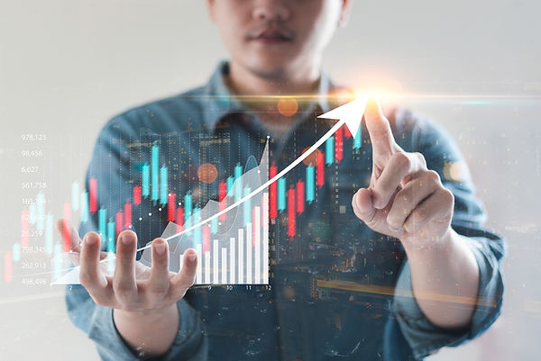 Steigendes Diagramm mit hoher Volatilität