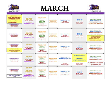 March Lockport Calendar