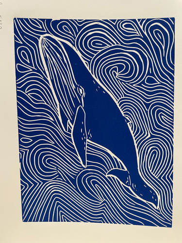 Linogravure Baleine | Ateliers NoMa