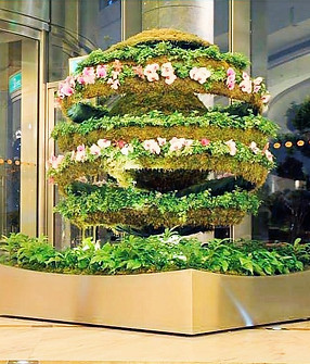 傑群設計 王道銀行 綠色藝術品 綠藝品 green art 立體花園 布花園 室內裝潢設計 室內軟裝設計 園藝景觀價格