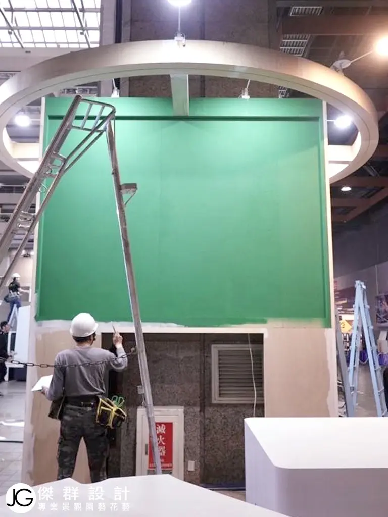台北世貿展覽裝潢設計範例 綠色植物牆施工過程