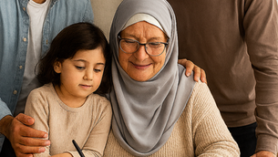 Arab grandmother with three adult sons and granddaughter applying to an MSW program
