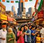Indian community in Chicago, IL, a young couple taking a selfie