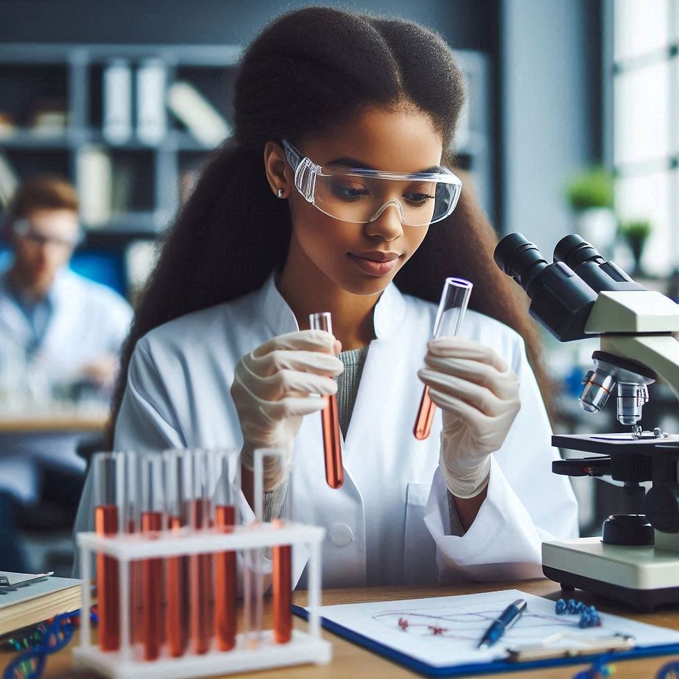 biotechnology student working in a laboratory