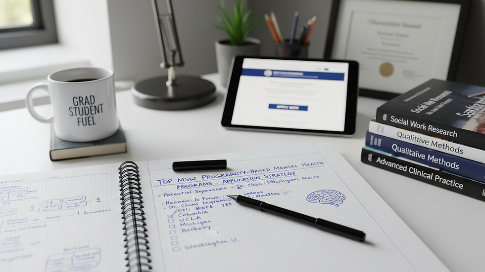 Eye-level view of a notebook with handwritten notes and a pen