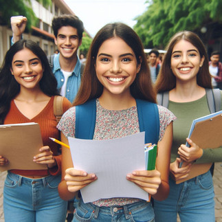 estudiantes muy felices por estudiar
