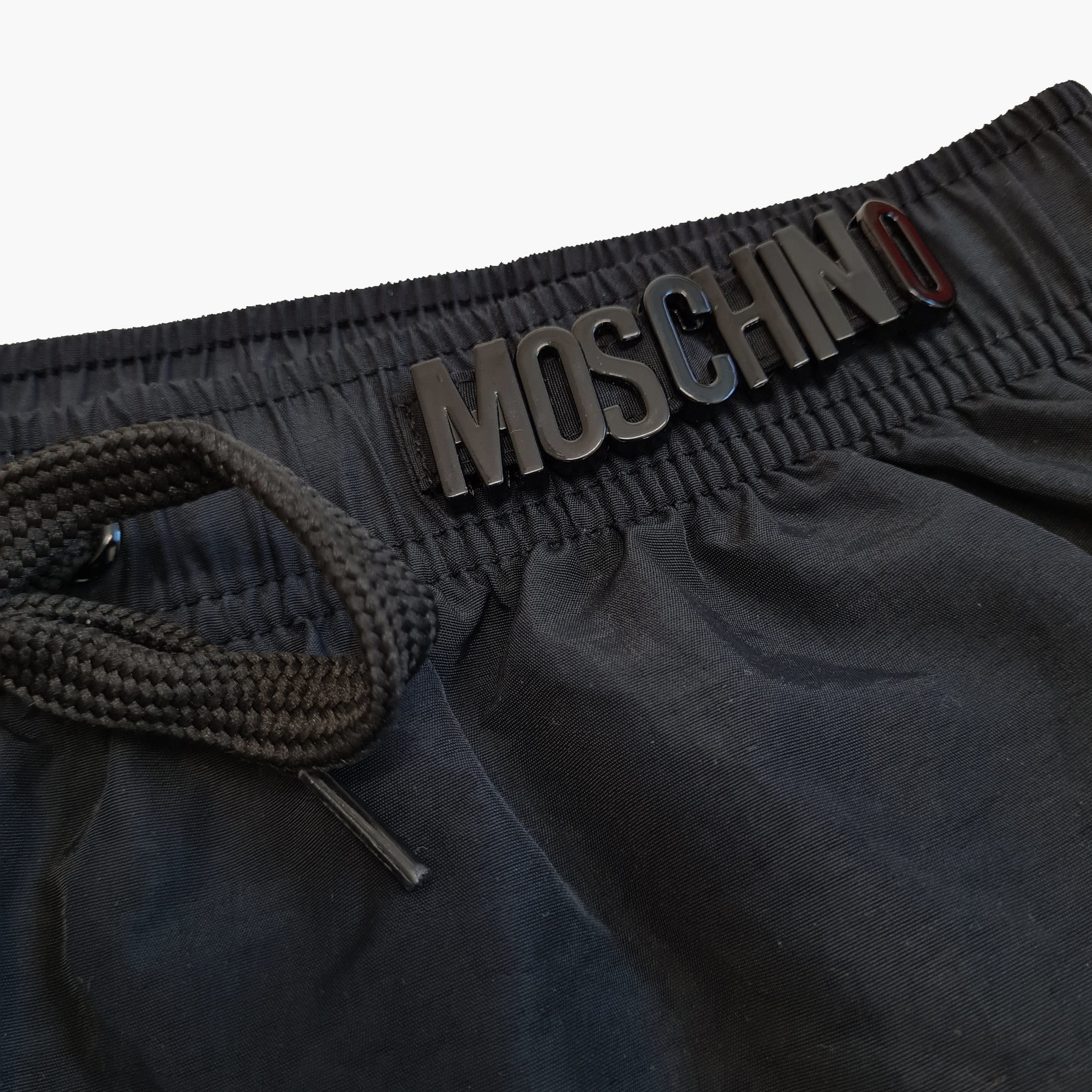 black moschino swim shorts