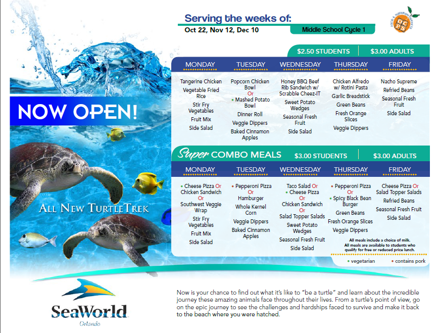 SeaWorld integrated menu messaging