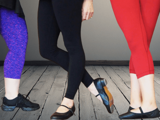 beginner dance classes - dancer legs in different types of dance shoes