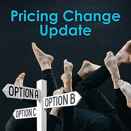 Pricing update - dancers feet and a signpost indicating three different options