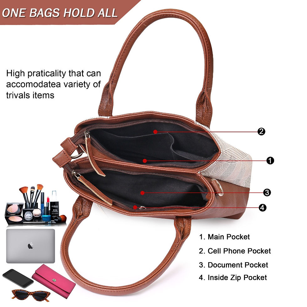 Thumbnail: Women Leather Check Handbag