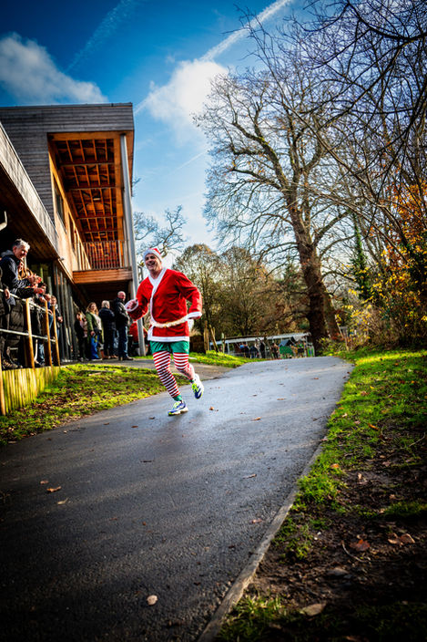 Santa Claus runs a race