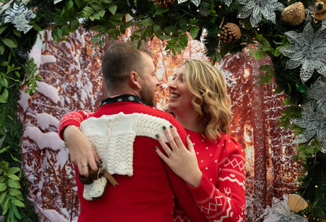 couple Christmas engagement photo