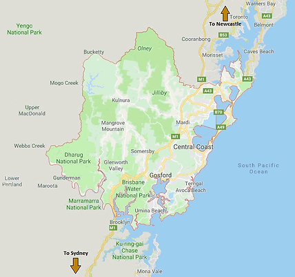 Map of the Central Coast