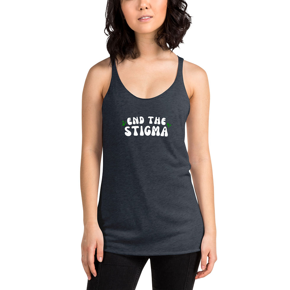 Thumbnail: Women's Racerback Tank End The Stigma Green Hearts