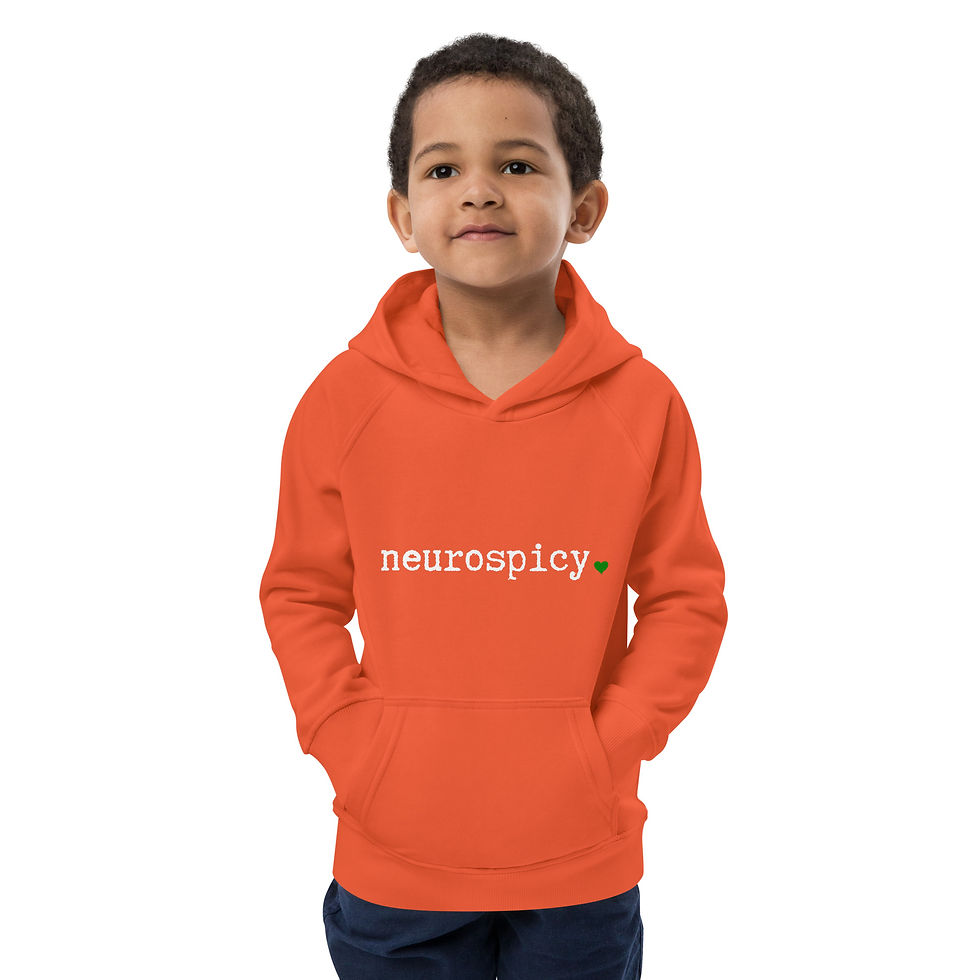 Thumbnail: Kids eco hoodie Neurospicy White Letters