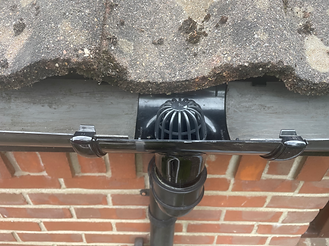 New outlet installed to gutter & swan-neck