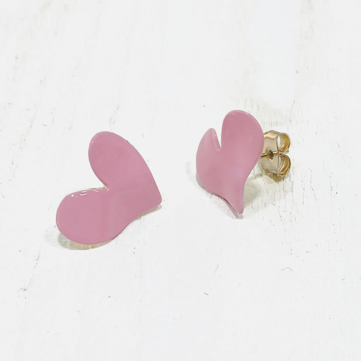 Boucles d'oreilles MES PETITS COEURS glossy la vie en rose