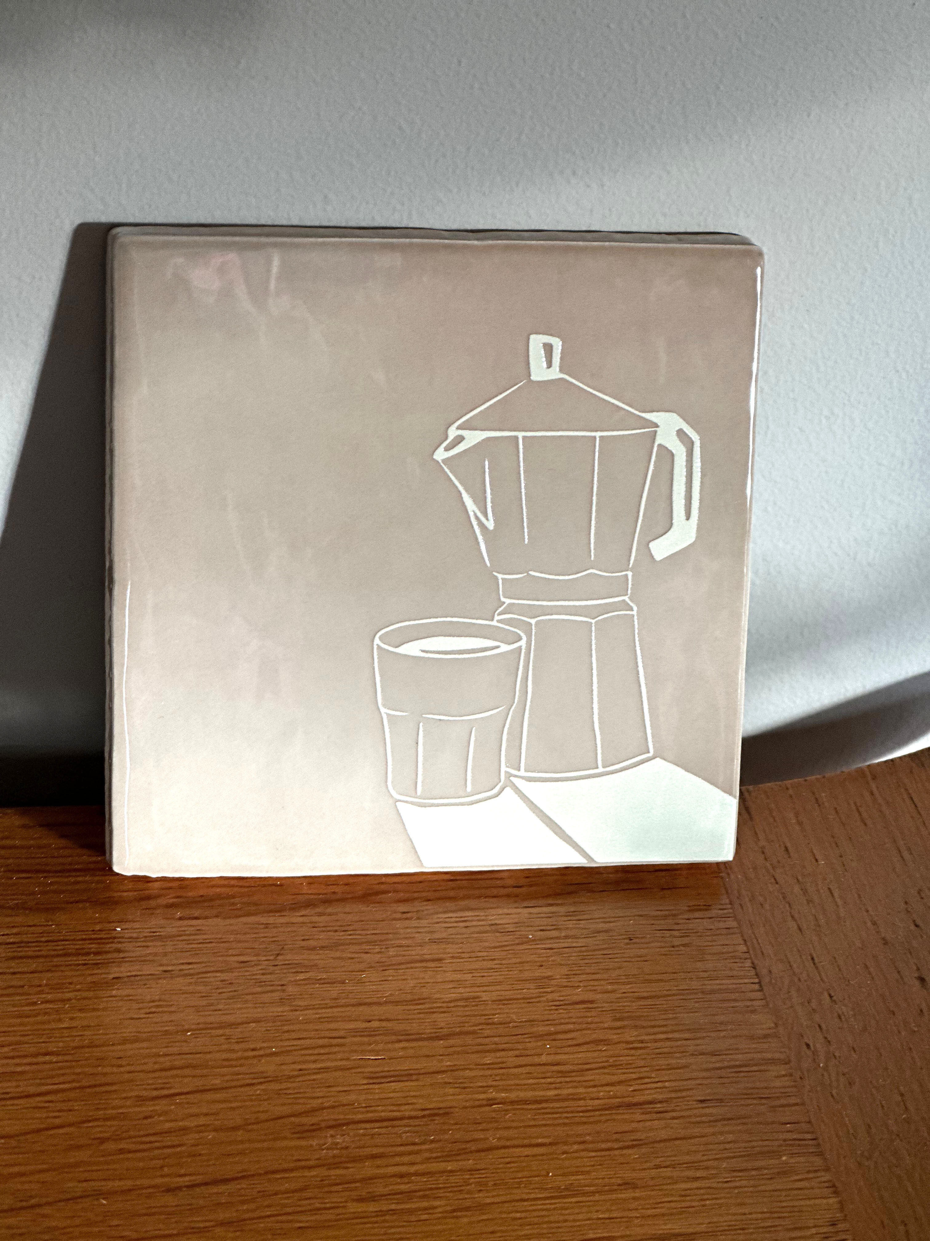 Tegeltje Koffie -  Zand met off-white