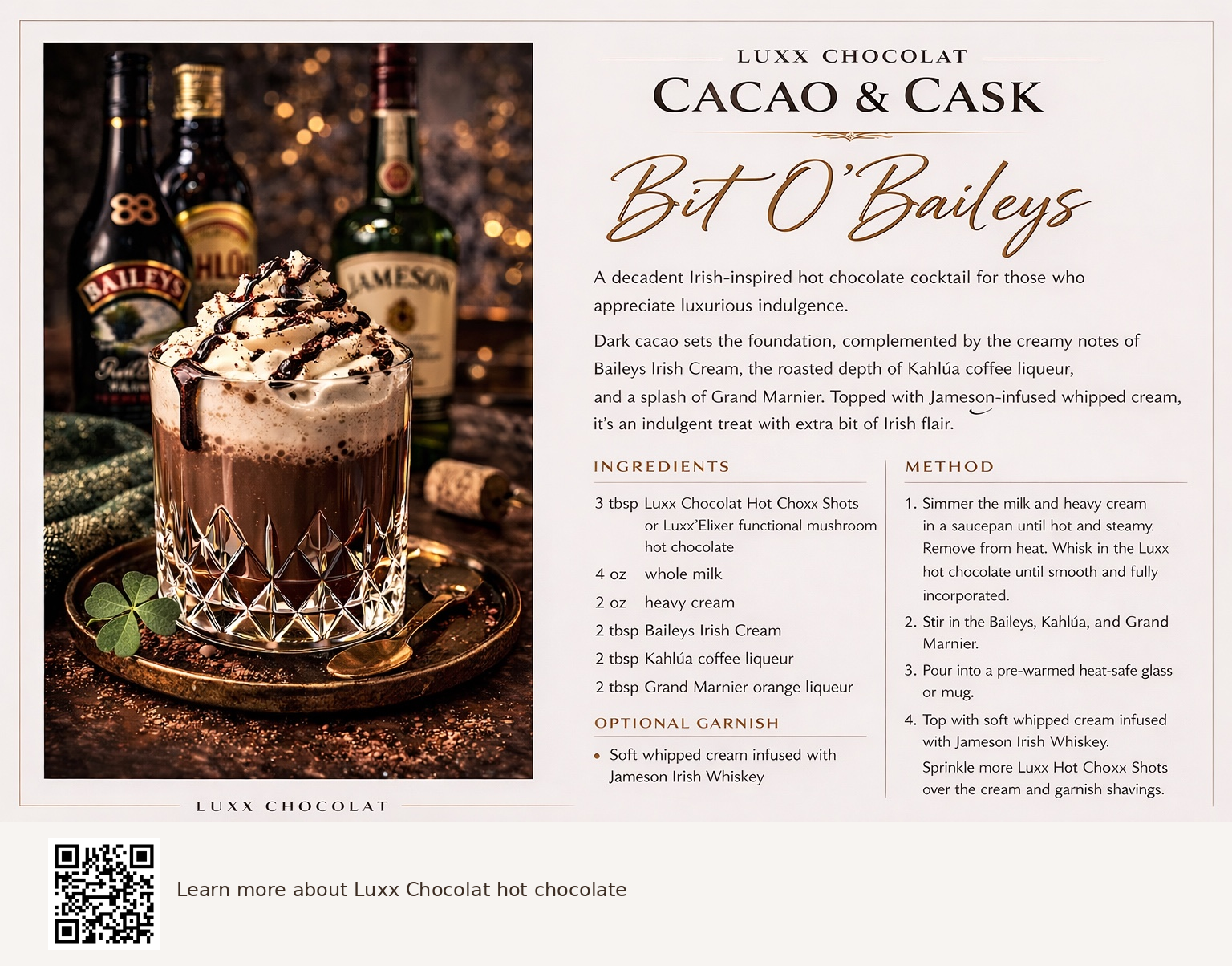 CACAO & CASK BIT O'BAILEYS SPIRITED HOT CHOCOLATE RECIPE