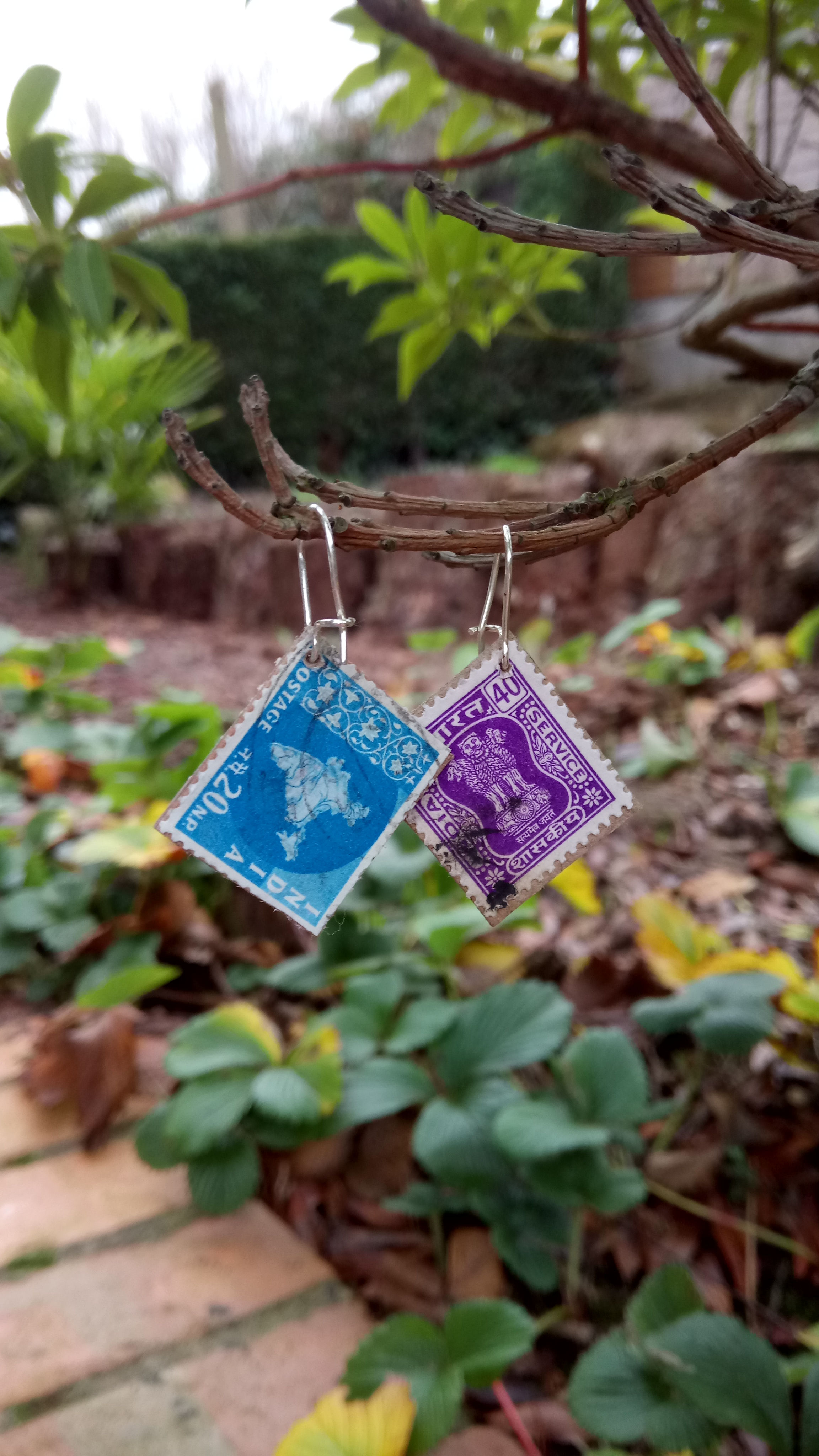 Vintage Indian Stamp Earrings (reversible)