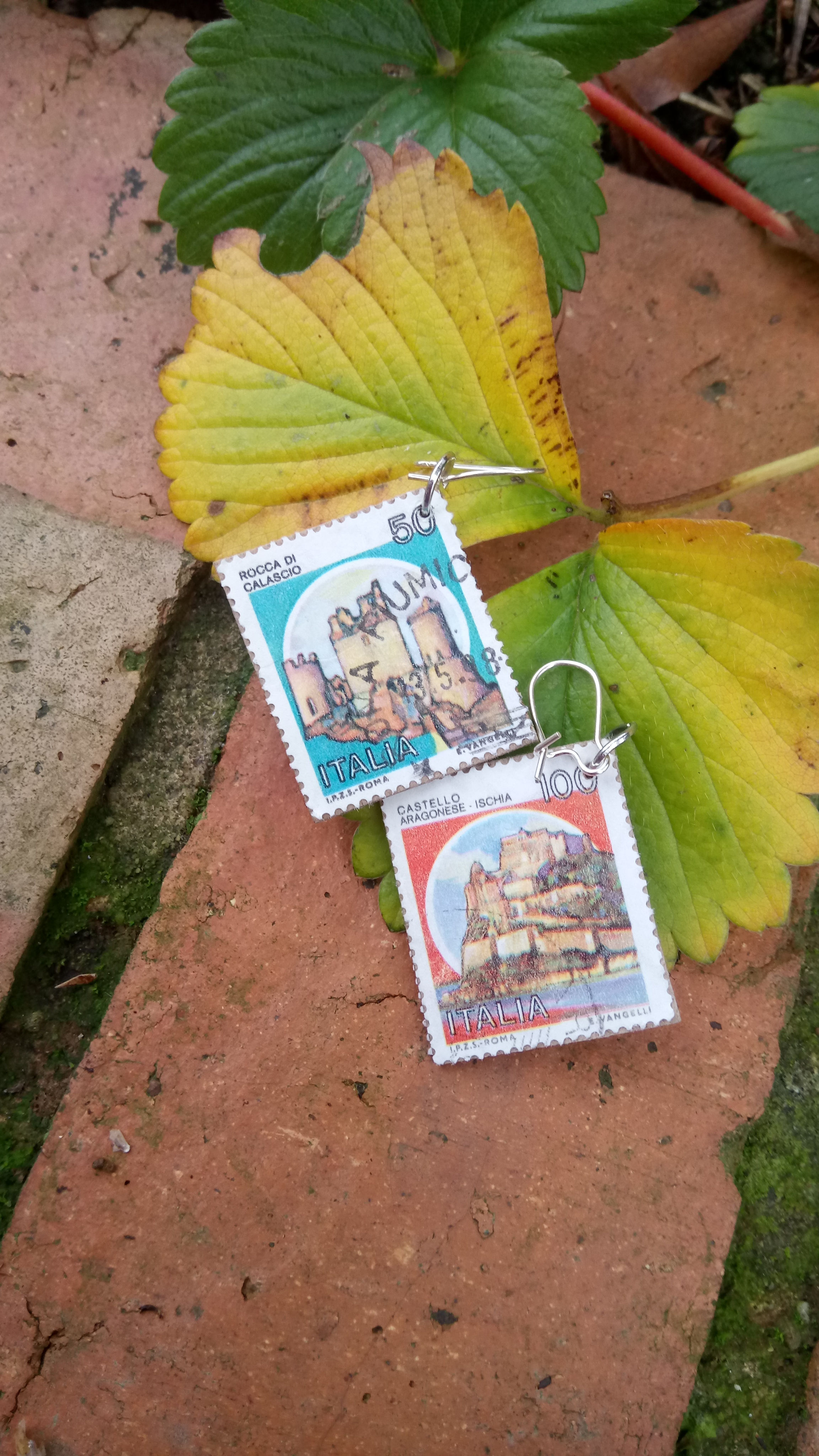 1980s Vintage Italian Stamp Earrings (reversible)