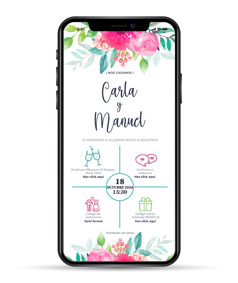 Invitación digital matrimonio