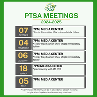 PTSA Meeting Schedule 
